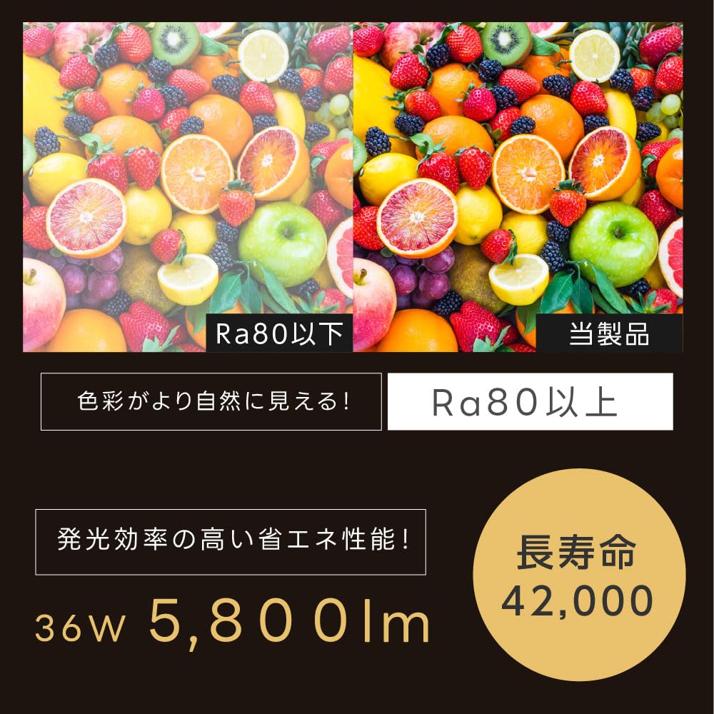 LED Ceiling Light, 36W, for 10-tatami mat rooms, with remote control, stylish dimmable and color-adjustable lighting for living rooms, bedrooms,