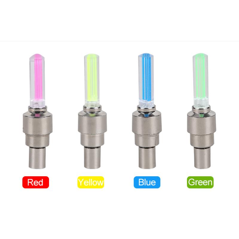 Multi Farbe Neon Fahrrad Speichen Licht MTB Rad Reifen Düse Ventil Kappen Lampe Radfahren Warnung Kopf Rücklicht Für Fahrrad motorräder
