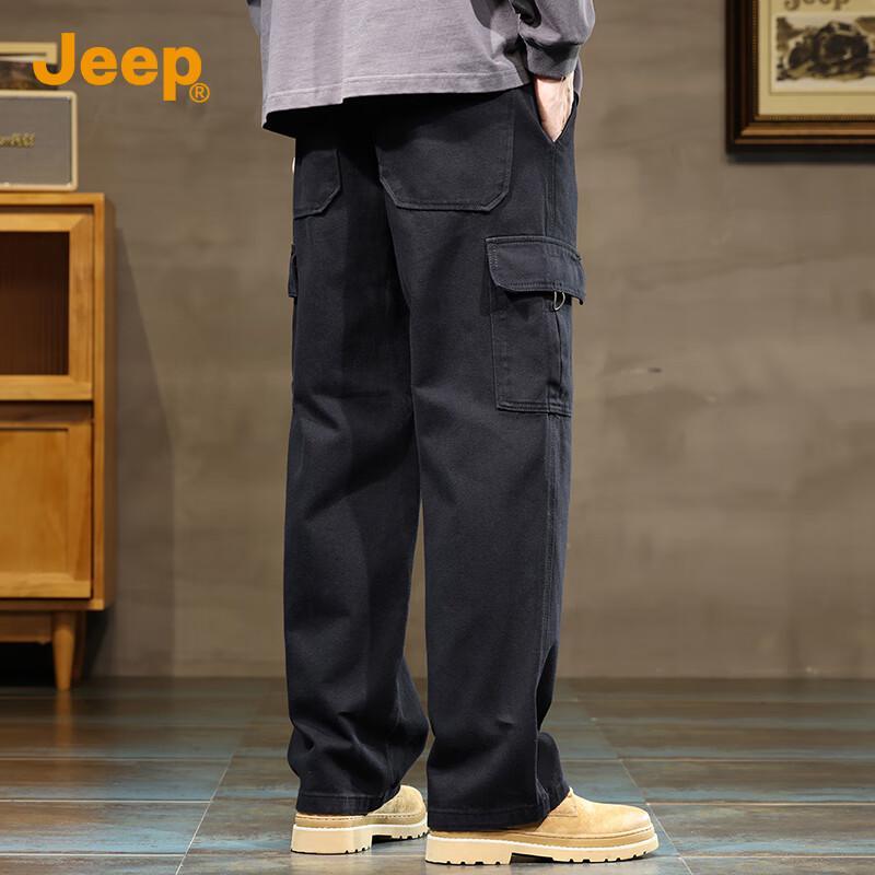Jeep Men's Loose Straight-Leg Cargo Pants