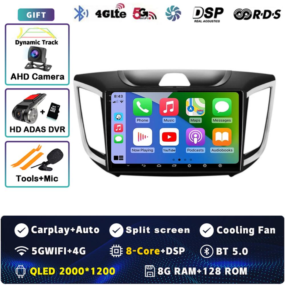 Android 14 Carplay Car Radio For Hyundai Creta Ix25 2015 - 2019 Multimedia Video Player Navigation GPS Stereo 2Din DVD Head Unit