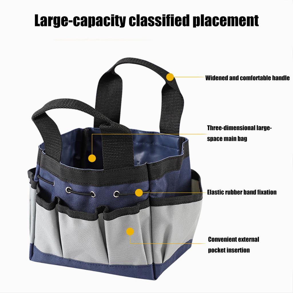 Large Capacity Gardening Tool Bag With Multiple Pockets Waterproof Oxford Fabric For Outdoor Garden Storage Organization