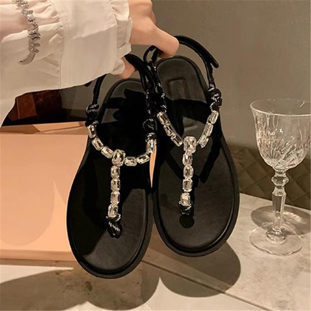 Женские сандалии в стиле ретро женская повседневная обувь на плоской подошве летние пляжные туфли на плоской подошве сандалии для отдыха и отпуска шлепанцы 35 чёрный 2980₽