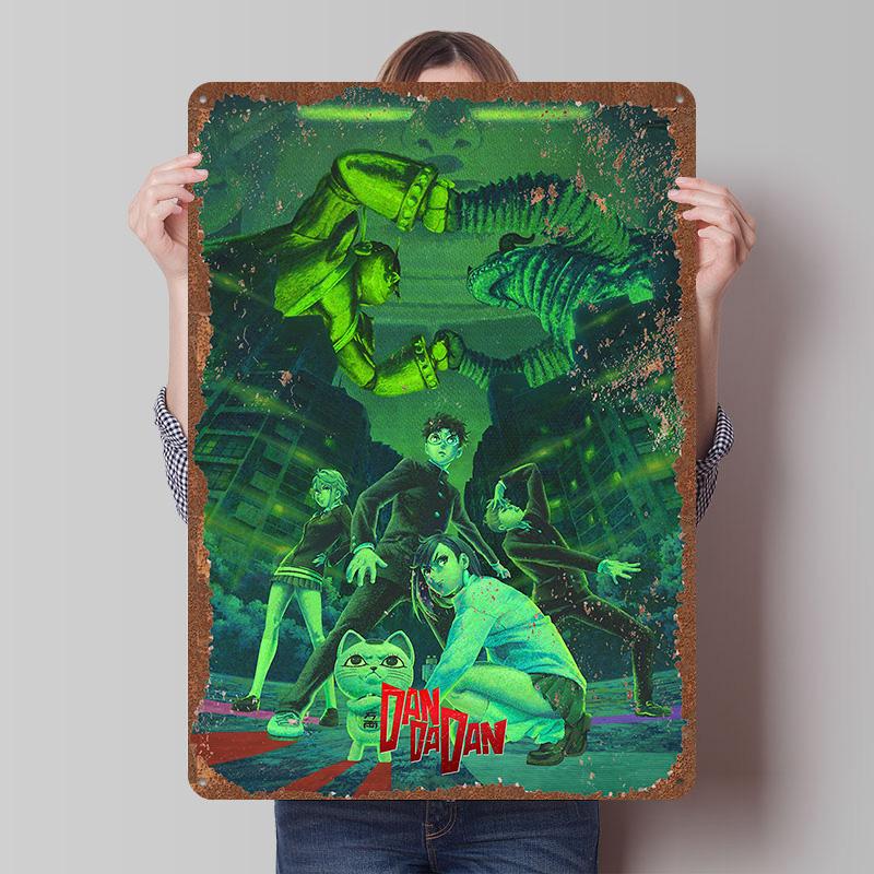 DAN DA DAN Tinplate Posters Custom Wall Art Vintage Metal Signs Retro Tin Plaque for Bedroom Decoration Gaming Home Decorations