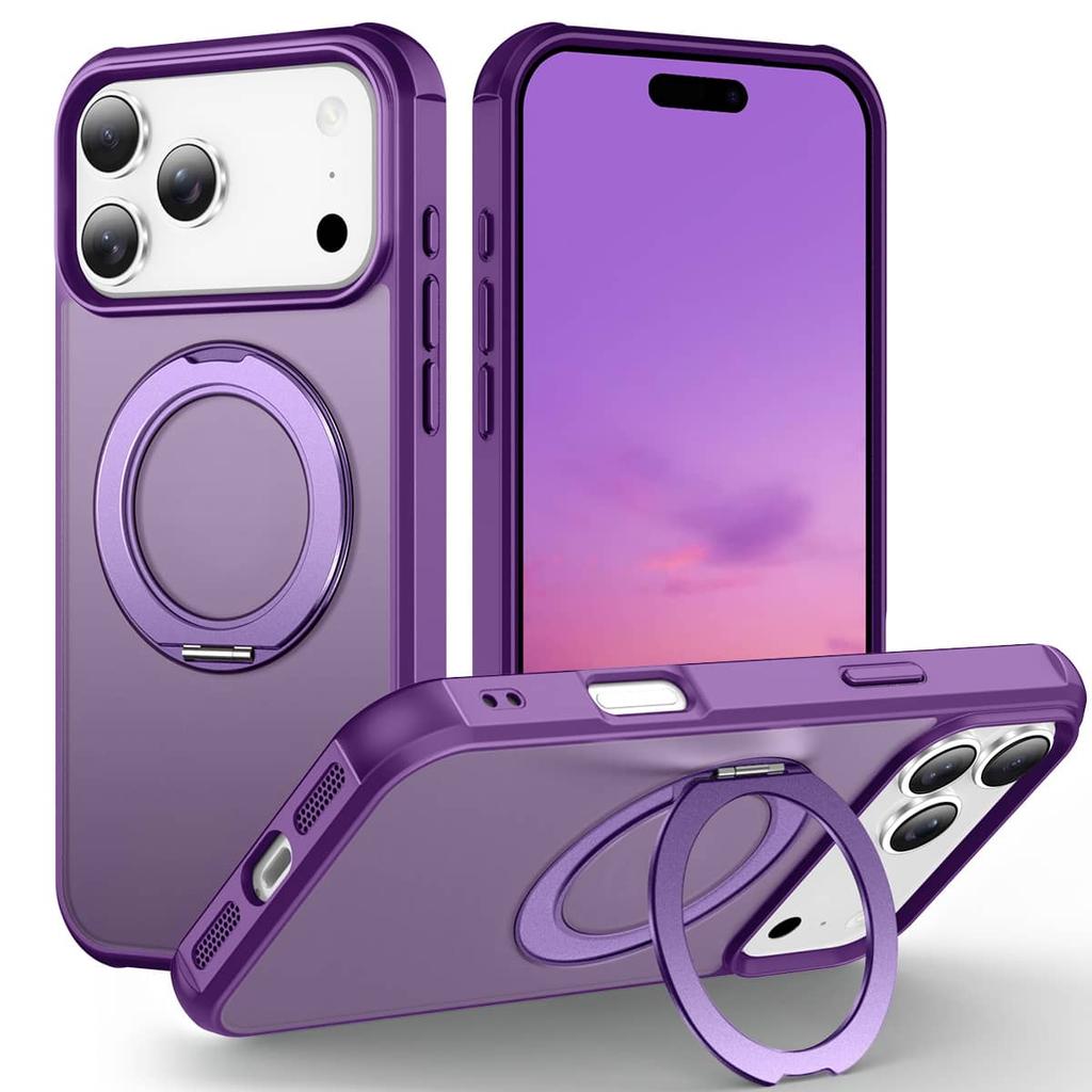 360° Magnetic Swivel Ring for iPhone 17 Pro Max 17 Pro iPhone Air Case, Built-in Metal Stand, Shock and Vibration Resistant Case