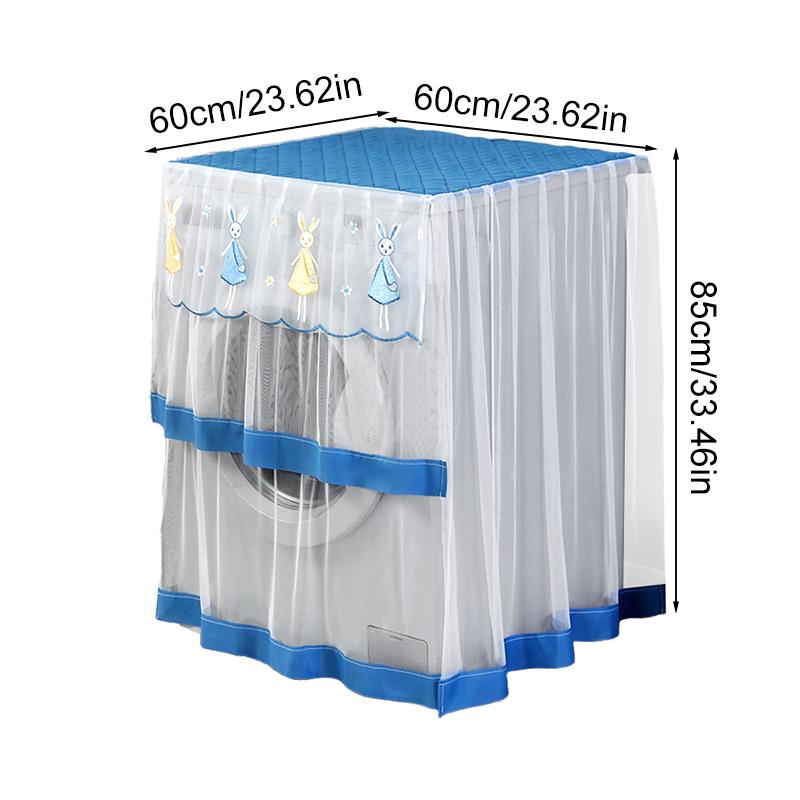 1PC Polyester Universal Dust Cover Embroidery Washing Machine Cover Home Supplies Drum Type Washing Machine Transparent