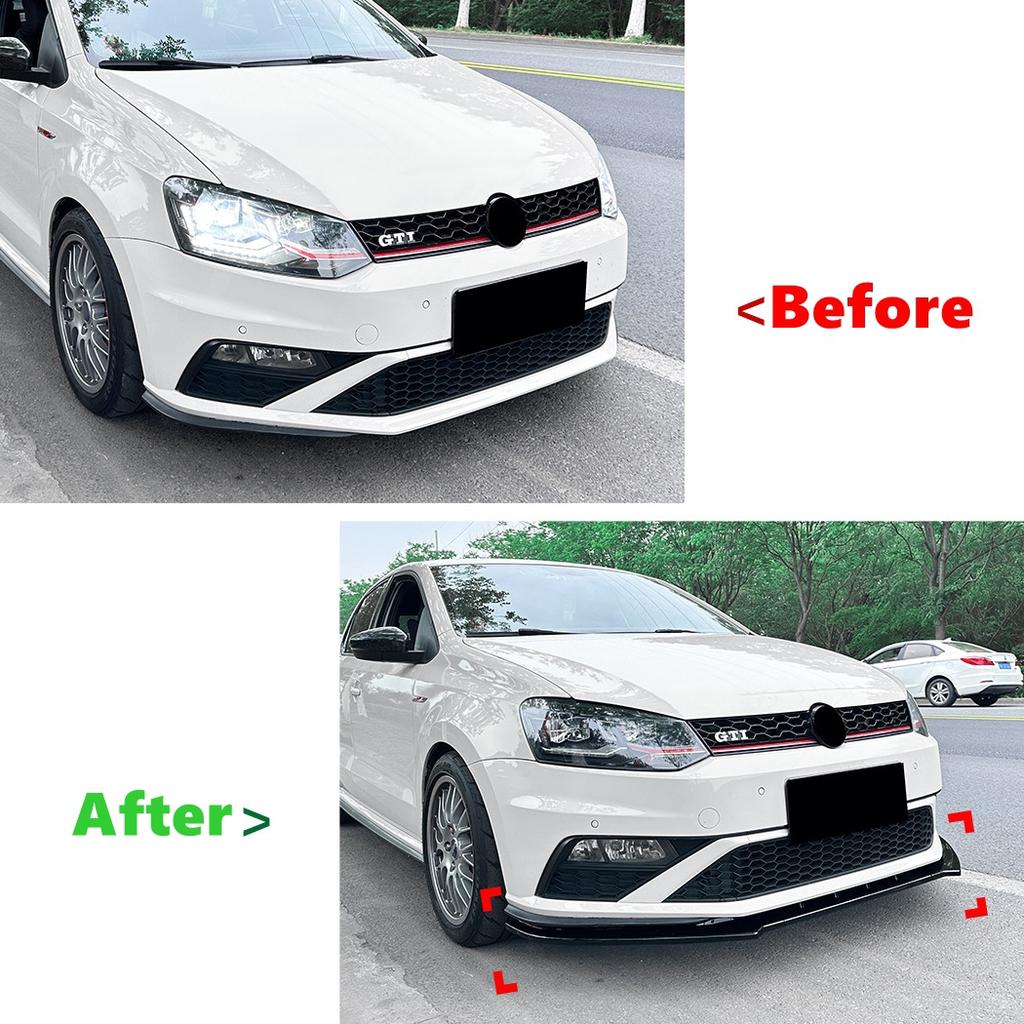 Car Front Bumper Lip Spoiler Diffuser Splitters BodyKit Aprons Cover Guard Trim For Volkswagen Polo MK5 6C GTI 2015-2018
