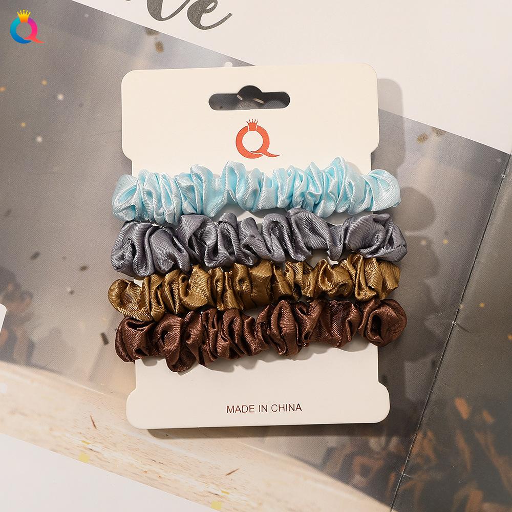 Mode Großer Haargummi Satinband Set Mädchen Einfacher Pferdeschwanz Leder Set Kugel Haarband