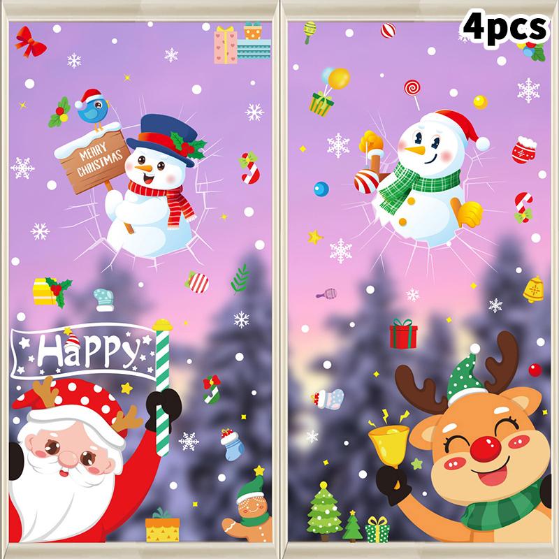 

Новые Рождественские Наклейки на Окна Веселые Рождественские Украшения Для Дома Рождественская Наклейка на Стену Детская Комната Новогоднее Украшение A21