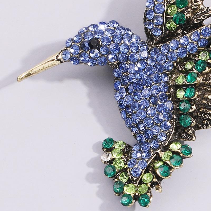 High-end Rhinestone Hummingbird Brooch Animal Brooch, Costume Bird Pin Brooch