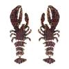Ear Jewelry Ocean Series Earrings for Women Fashionable Diamond-Studded Lobster Dragonfly Crab Versatile S925 Silver Needle Ear Jewelry