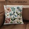 2D Floral Embellished Cushion Covers For Home Decor Pattern Cushion Cover Suitable For Sofa Bedroom Car Pillow Cover