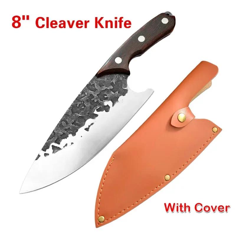 Handmade Slicing Knife Cleaver Meat Chopping Vegetables Kitchen Knives Butcher Boning Knife High Steel Blade Chef Cooking Knife