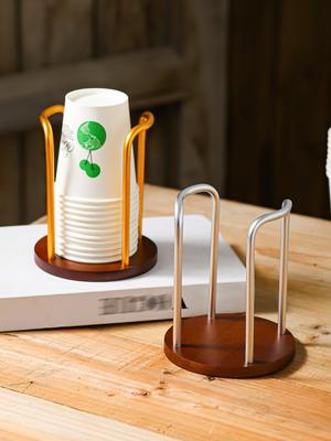 Disposable Cup Cup Holder Home Paper Cup Holder Desktop Coffee Table Storage Shelf Tea Cup Coffee Bamboo Cup Holder