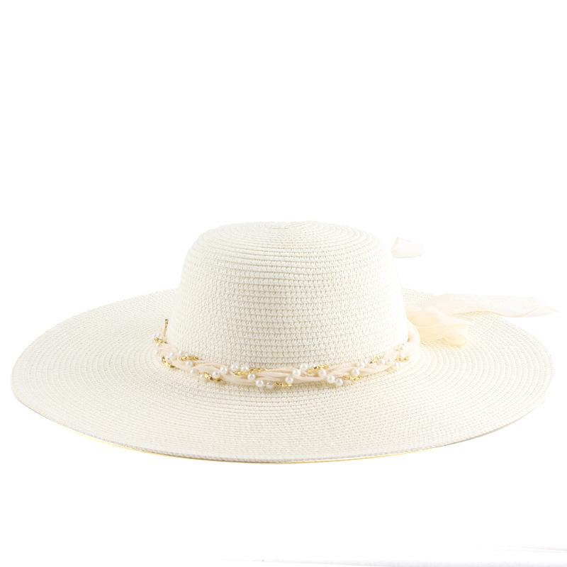 Women's Summer Straw Hat with Large Edges for Sunscreen and Vacation Dome Sun Hat