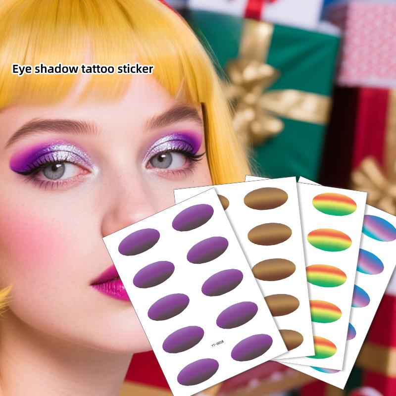 Øyenskyggeklistremerke Midlertidig tatoveringsklistremerke Øyesminke Svettesikker Vanntett Sminke Ansiktsklistremerke Fest Fest Øyelokksklistremerke Tatovering