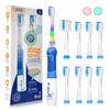 Seago Children's Electric Toothbrush for Toddlers and Elementary Schoolers Ages 3-12, Includes 8 Replacement Brush Tips, 2-Minute Timer, IPX7 Waterpro