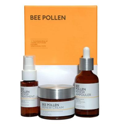 Bienenpollen-Erneuerungsset: Ampulle 40ml + Creme 50ml + Behandlung 30ml AUTHENTIC STORE