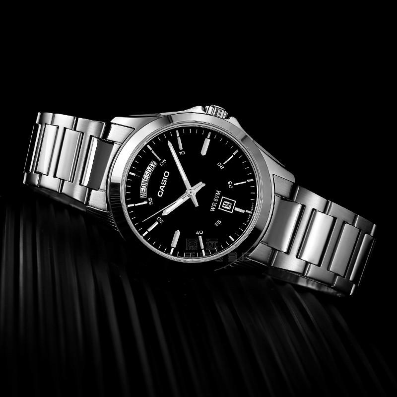 Casio Standard Series 50M Waterproof Fashionable Versatile Quartz Movement Stainless Steel Strap Mens Watch Black Dial Men watches MTP-1370D-1A1