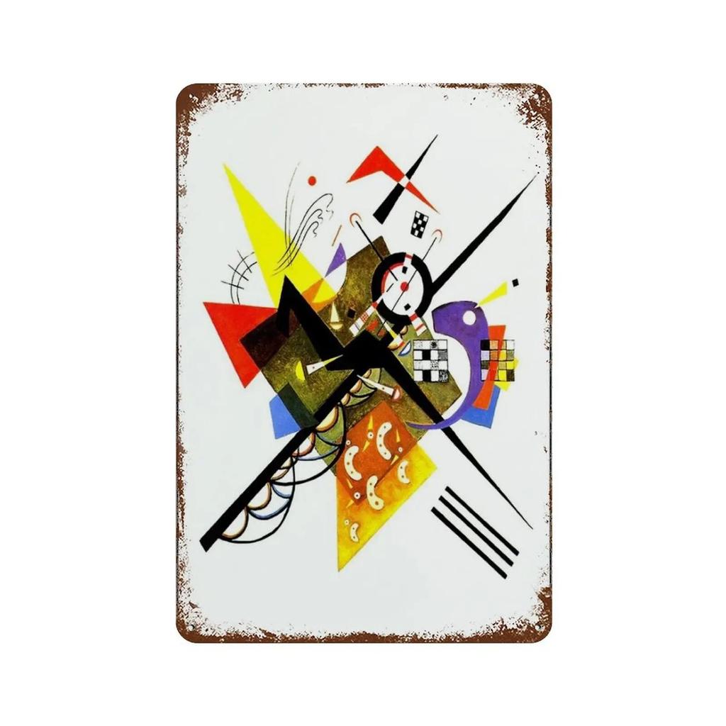 Wassily Metal Signs Kandinsky Geometric Wall Art Posters Decor Modern Abstract Style Tin Signs Picture for Bar Living Room