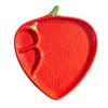 Nordic Creative Ceramic Tableware: Strawberry Design - Dinner, Soup, Steak, Dessert Plates & Two-Tier Serving Platter.