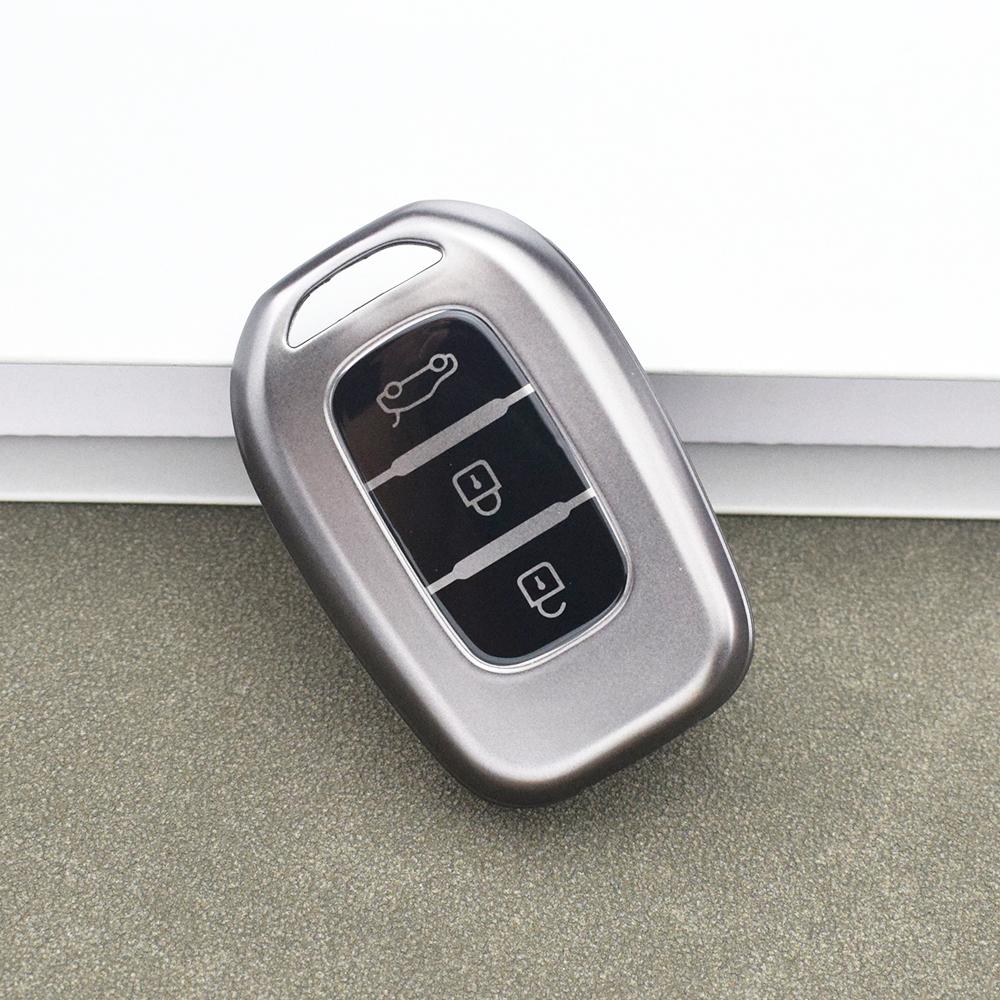 

Корпус цвета «оружейный серый» Брелок Бесключевые аксессуары Для Renault Kwid Traffic Symbol Dacia Sandero Logan Duster TPU Чехол-накладка для автомобильного пульта ключа 3 button key cover