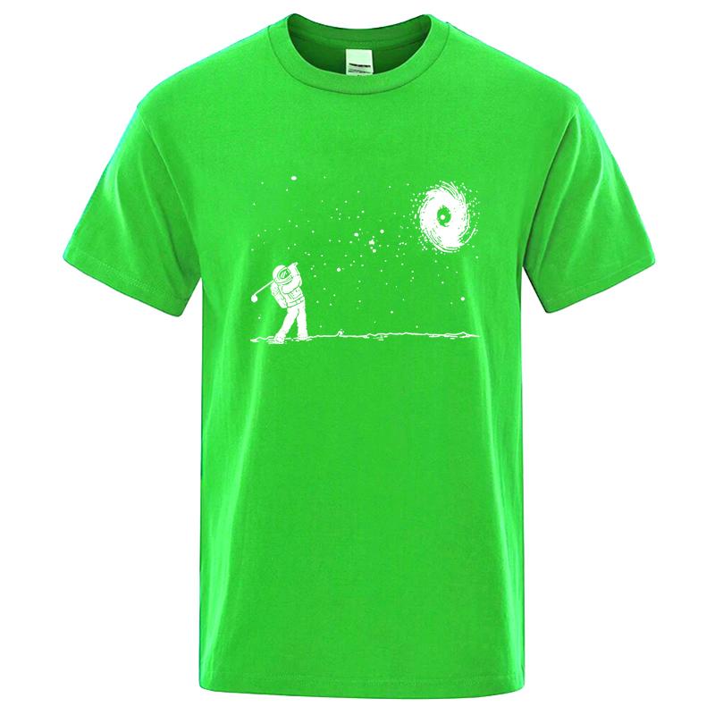 Mens High Quality 100 Cotton Funny Astronaut Print Summer T Shirt Loose Oneck Men Tshirt Short Sleeve Tshirt Male Tees Tops