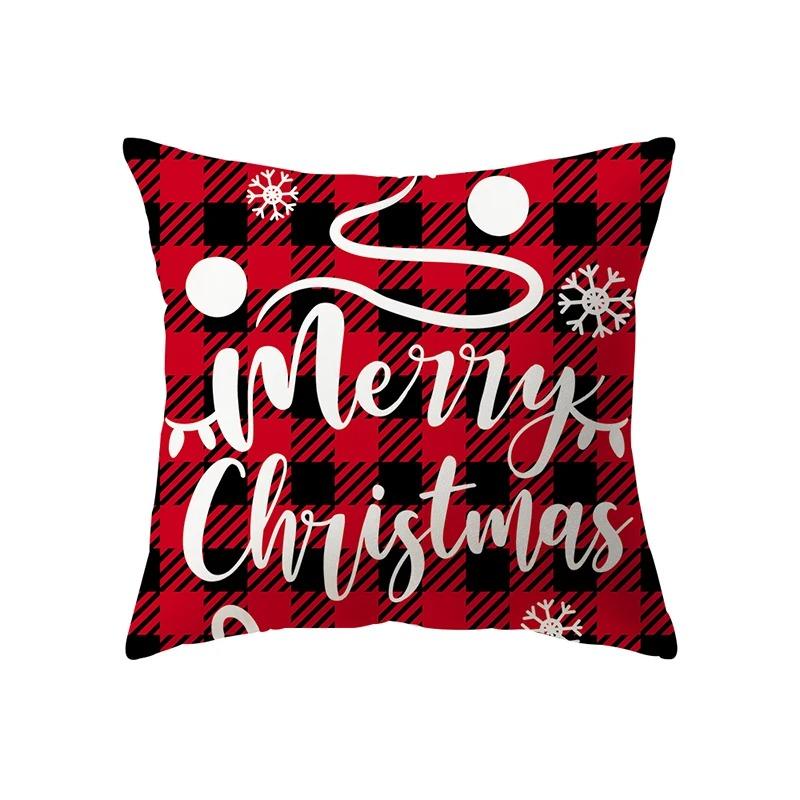 Christmas Decoration Theme Cartoon Print Pattern Cushion Cover For Home Living Room Sofa Pillow Cover