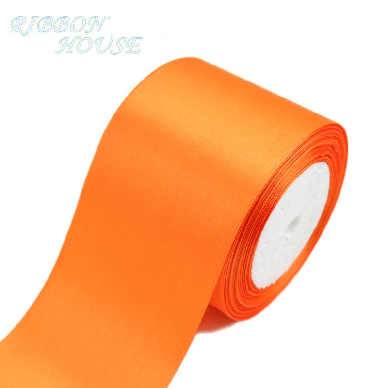 (25 yarda/rulo) 3" (75mm) Tek Yüz Saten Kurdele Şerit Dekorasyon Hediye Noel Kurdeleleri