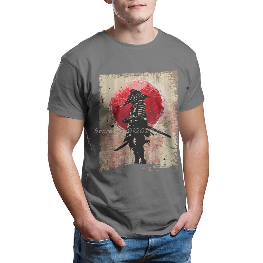 Japanese Art Samurai Vintage Fighter Retro Design T Shirt Men T Shirt Summer anime Cotton T-shirt Tees Streetwear Harajuku