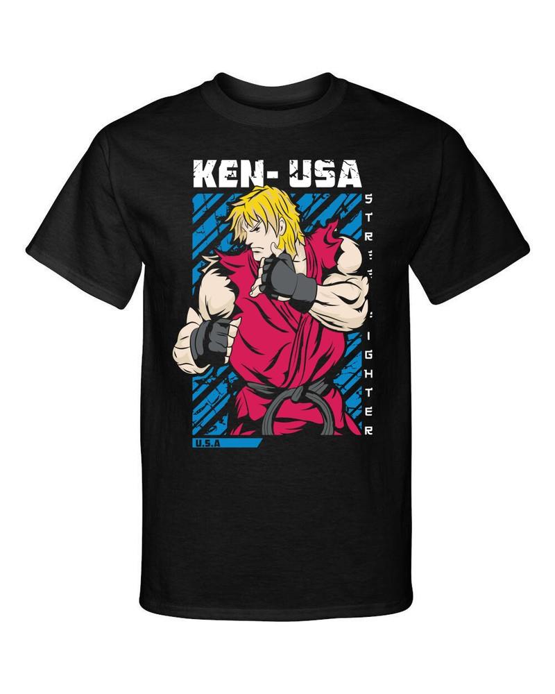 Street Fighter Ken USA Video Martial Arts Gaming Tee Shirt Unisex T-Shirt XXXL
