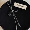Niche Bow Tassel Necklace Design Sense Adjustable Long Neck Chain Fashionable Exquisite Versatile Collarbone Chain