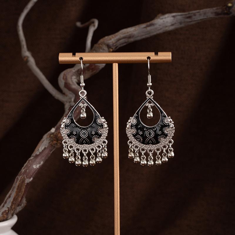 Ethnic Style Earrings Retro Literary And Dignified Ear Hooks Versatile Bohemian Fringed Pendant Earrings Vacation Style