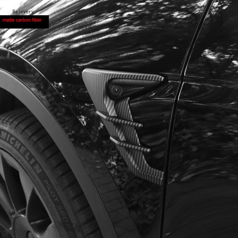 Car Accessories for Tesla Model 3 /Y  Camera Flanks Car Side Wing Panel Cover Spoiler Dust Cover Decoration