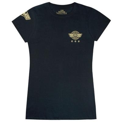 Camiseta Capitã Marvel Feminina/Senhora com Bolso Escudo