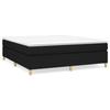3144532 vidaXL Lit à sommier tapissier avec matelas Noir 160x200 cm Tissu