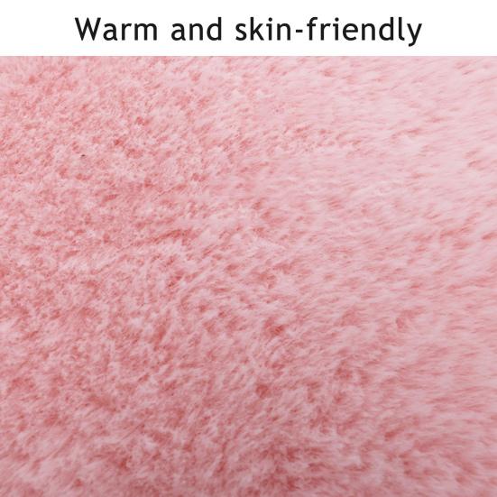 Plyšový koberec pro domácí mazlíčky z imitace králíčí kožešiny Jednobarevný kulatý podlahový kobereček Nadýchaný chlupatý kulatý koberec do obývacího pokoje pod pohovku