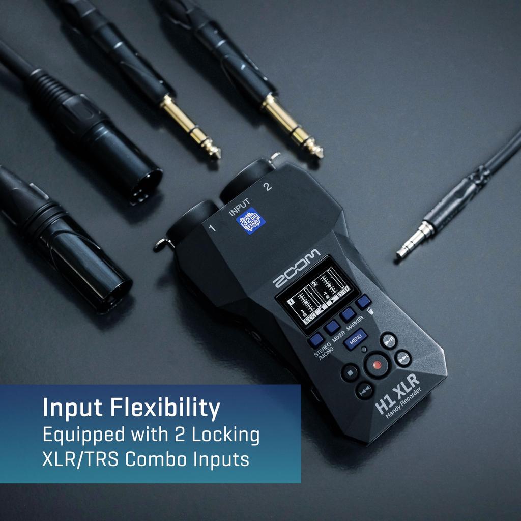 Zoom H1 XLR Handy Recorder Black Equipped with Mini Terminal Specialized for External Input Input Compatible with 32bit Float Recording XLR/TRS