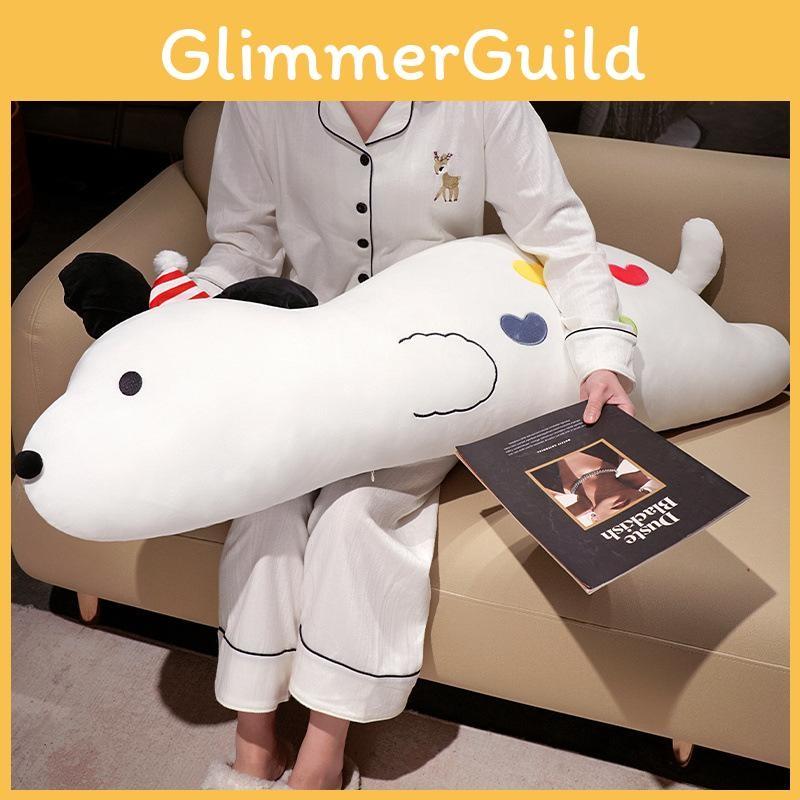 Shaped Long Dog Pillow Cute Animal Plush Bolster For Girls Bed Lounge Rest