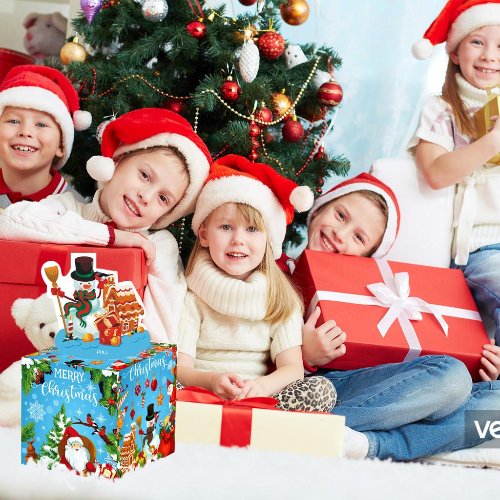 Blue Christmas Theme Pattern Gift Box For Holiday Celebration