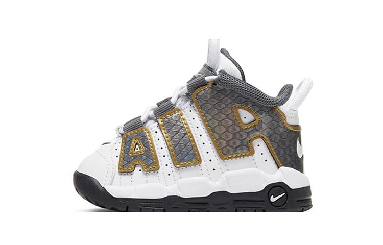 Nike Air More Uptempo White Anthracite Snakeskin TD CQ4582-100 5C