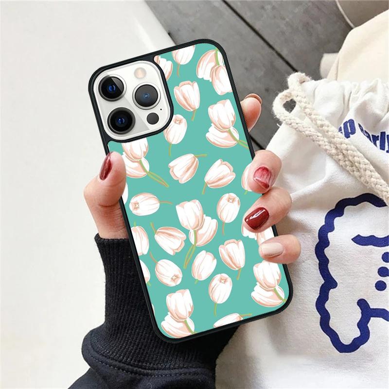 Tulips Flower Spring Phone Case For iPhone 17 Air 15 16 Cover  11 13 14 Pro Max 12 Plus Max Fundas