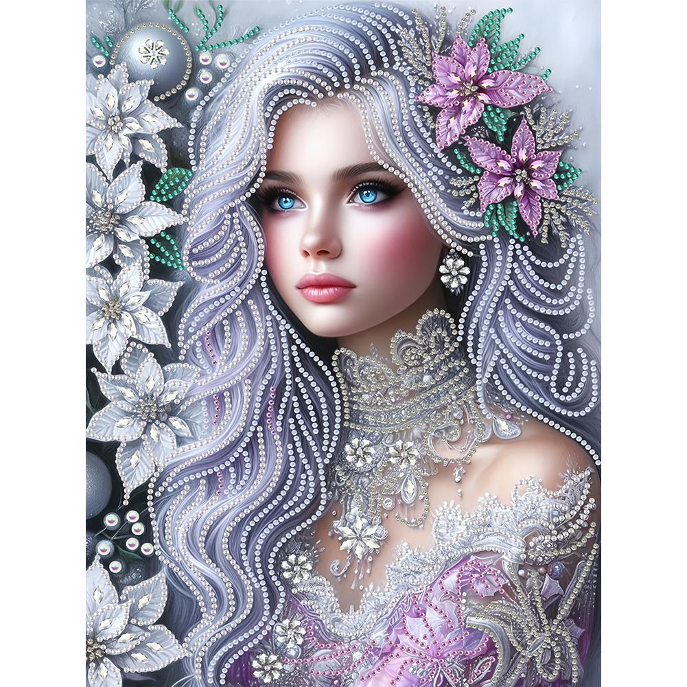 Částečně speciální tvarovaný vrták 5D DIY sada na diamantové malování Elegantní luxusní žena 30*40cm Ruční výroba Kreativní domácí umělecká dekorace