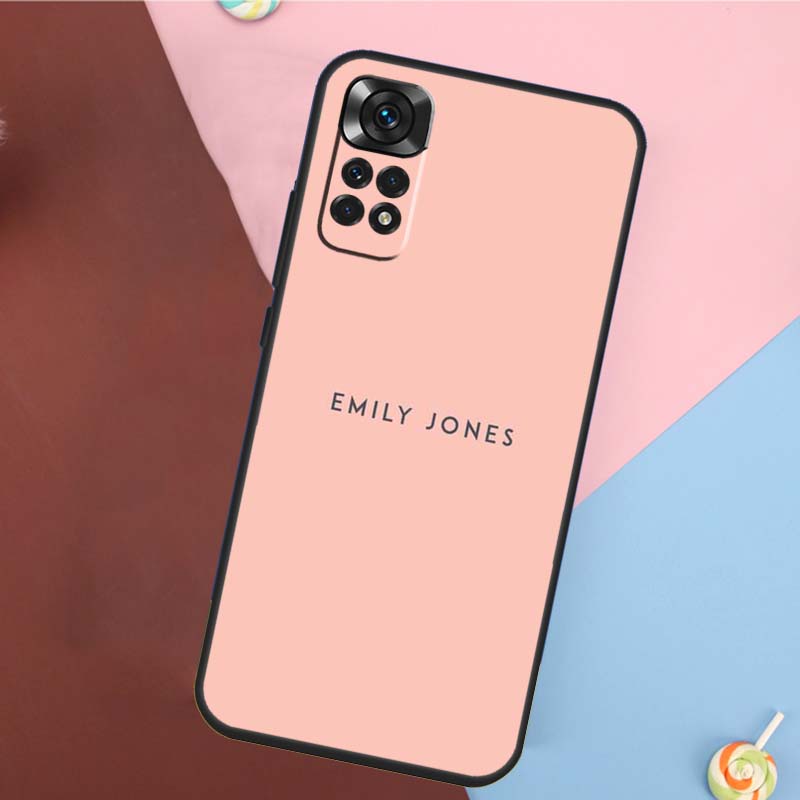 Personalised Custom Name Pastel Case For Redmi Note 12 Pro 8 9 10 11 Pro Note 9S 10S 11S 8T Redmi 10 12C 9C 10A 10C Cover
