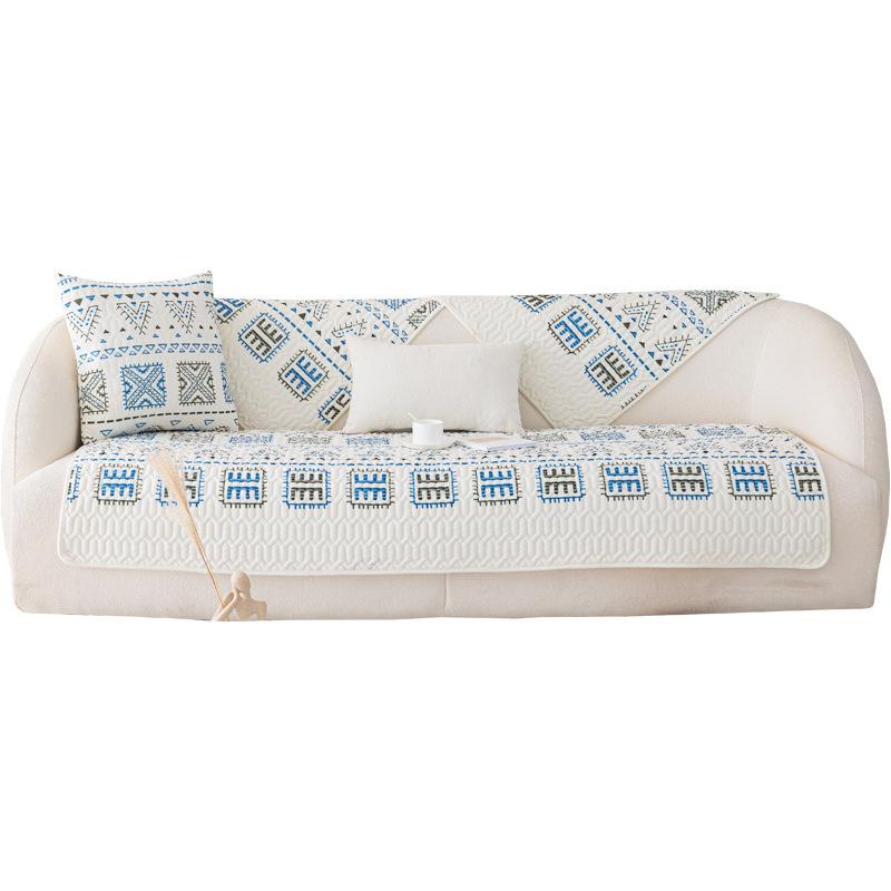 Sofa Cushion Summer High-End Crystal Velvet Four Seasons Universal New Simple Modern Backrest Towel Light Luxury Cushion