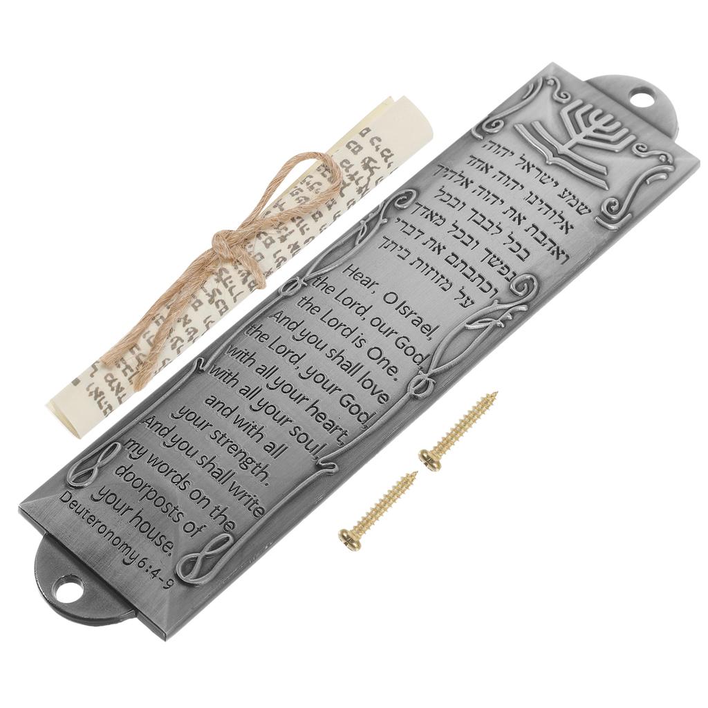 Mezuzah Door Scroll Decor Metal Je Case Alloy Religious Judaica Hebrew Blessing Mezuza House Holy Plaque Retro Ornament