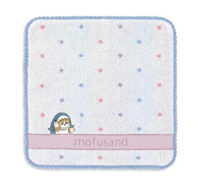 mofusand Towel Handkerchief (Dot Nyan Blue) Japan NEW