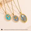 Monet's Garden Pearl Floral Pendant Necklace: Retro Oil Painting Style Clavicle Chain for Women