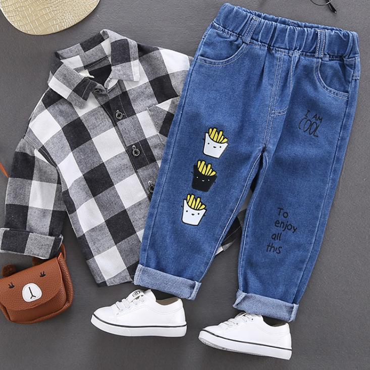 

Весенние и осенние детские джинсы с эластичной талией, прямые джинсы для мальчиков, джинсовые брюки, верхняя одежда, брюки, весенние свободные брюки для мальчиков 140