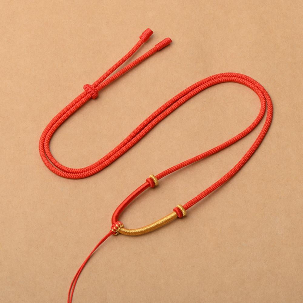 Colier bicolor țesut manual Colier cu frânghie Snur cu pandantiv reglabil pentru bărbați și femei