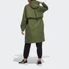 adidas Tech Long Hooded Jacket Fleece Lined Windbreaker Casual Outdoor Outerwear Women Military Green GP0632